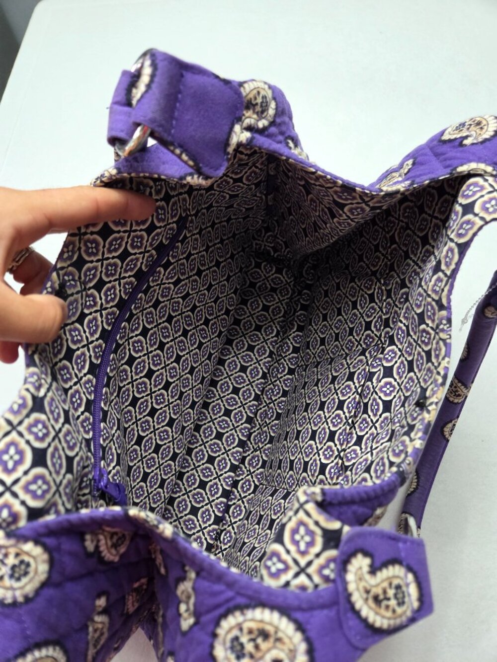 Vera Bradley Simply Violet Purple Punch Paisley hobo bag purse - Picture 9 of 12